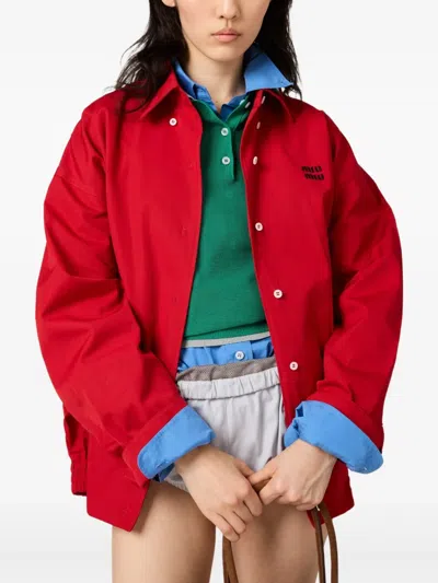 Miu Miu Women's Cotton Jacket In Red