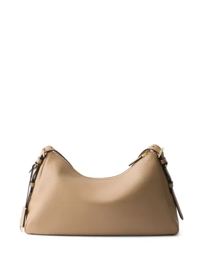 Prada Medium Aimee Zip Leather Shoulder Bag