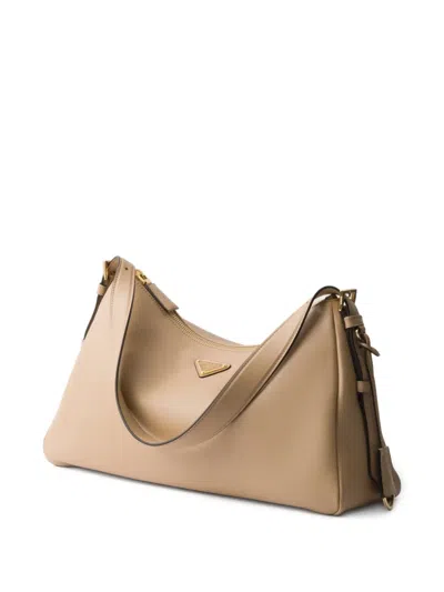 Prada Medium Aimee Zip Leather Shoulder Bag