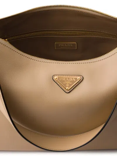 Prada Medium Aimee Zip Leather Shoulder Bag