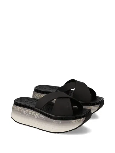 Premiata Moura Platform Sandals In Black