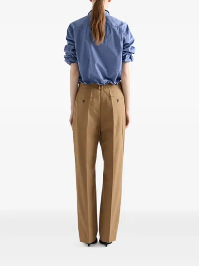 Prada Poplin Pants In Brown