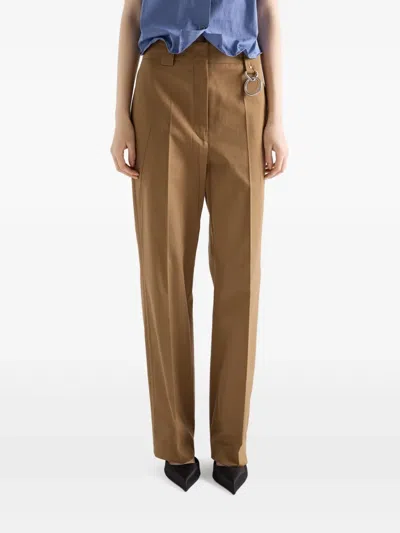 Prada Poplin Pants In Brown