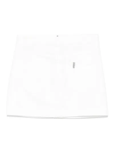 Liu •jo Cotton Mini Skirt In White