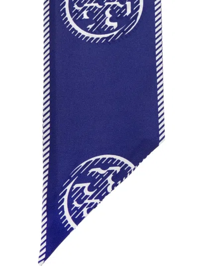 Tory Burch Medallion Logo Ribbon Silk Tie