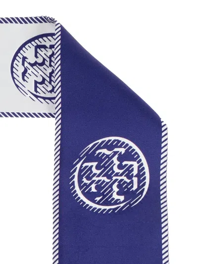 Tory Burch Medallion Logo Ribbon Silk Tie