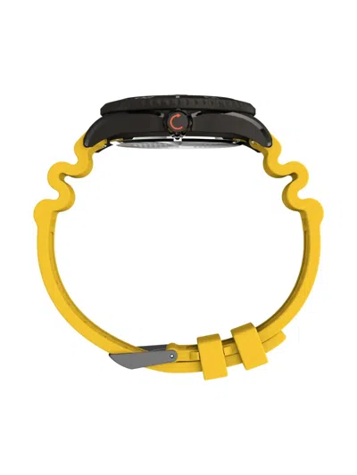 Timex Men's Quartz Analog Yellow Rubber Watch, 44mm