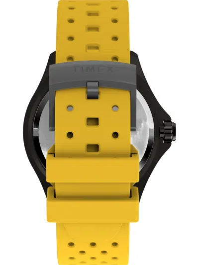 Timex Men's Quartz Analog Yellow Rubber Watch, 44mm