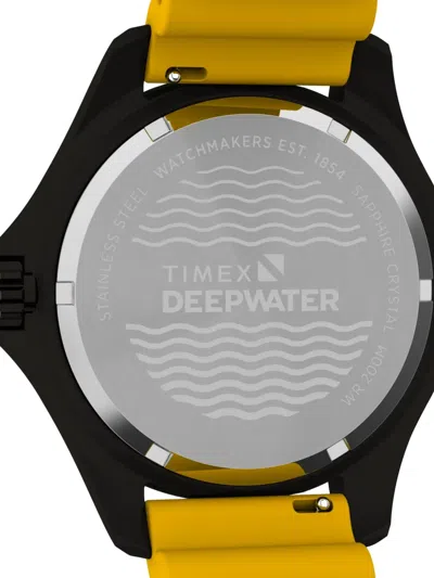 Timex Men's Quartz Analog Yellow Rubber Watch, 44mm