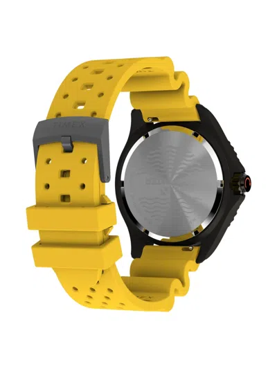 Timex Men's Quartz Analog Yellow Rubber Watch, 44mm