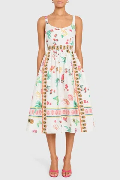 Amanda Uprichard Santorini Midi Dress In Postcard Print