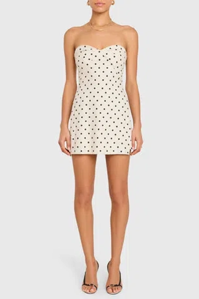 Amanda Uprichard Soho Strapless Linen Blend Romper Minidress In White