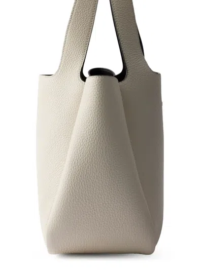 Prada Small Leather Tote Bag In White