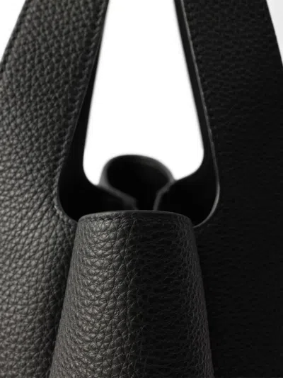 Prada Small Leather Tote Bag In Black
