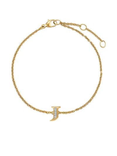 David Yurman 18k Yellow Gold Petite Pavé Initial Diamonds Bracelet