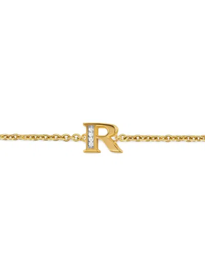 David Yurman 18k Yellow Gold Petite Pavé Initial Diamonds Bracelet