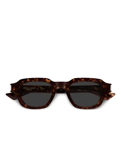 Saint Laurent Square-frame Sunglasses In Brown
