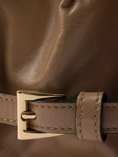 Prada Medium Leather Shoulder Bag In Brown