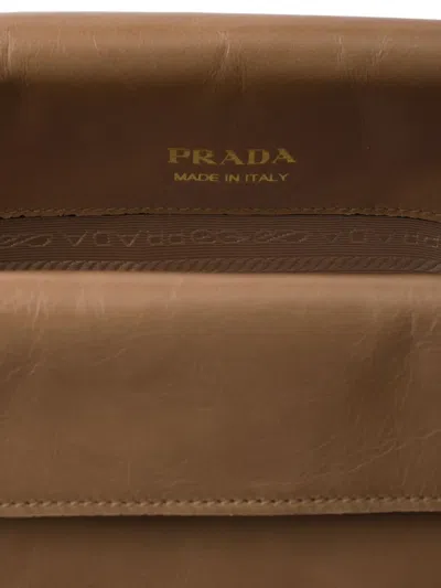 Prada Medium Leather Shoulder Bag In Brown