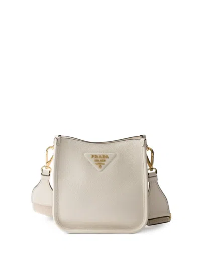 Prada Leather Mini Shoulder Bag In White