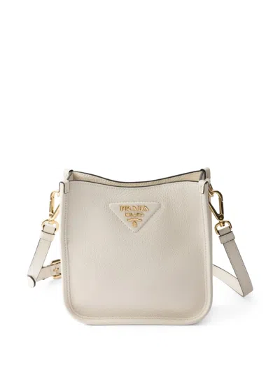 Prada Leather Mini Shoulder Bag In White