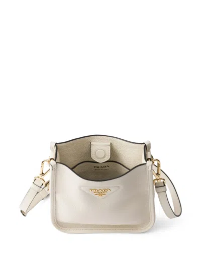 Prada Leather Mini Shoulder Bag In White