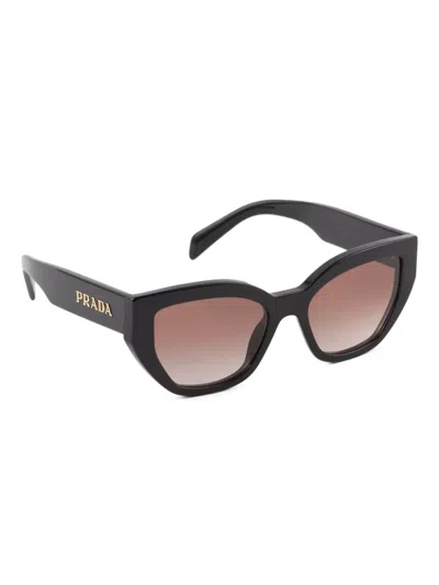 Prada Pr A09s Acetate Cate Eye Sunglasses In Black
