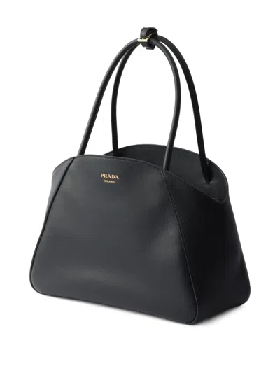 Prada Borsa Shopping In Pelle Nera Donna In Black
