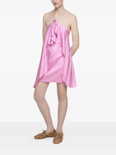 挂脖迷你连衣裙