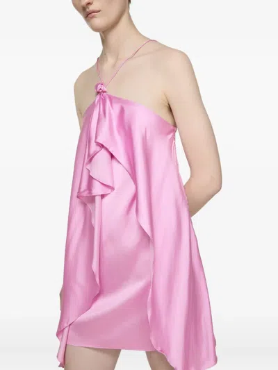 挂脖迷你连衣裙