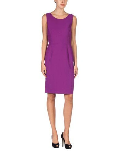 Shop Oscar De La Renta Knee-length Dress In Purple