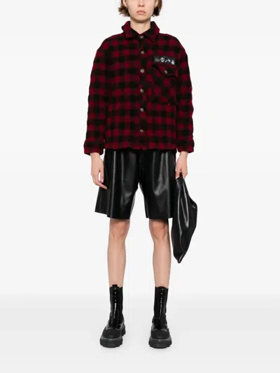 Stain Shade Checked Jacket In Red