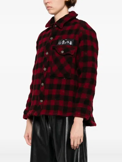 Stain Shade Checked Jacket In Red