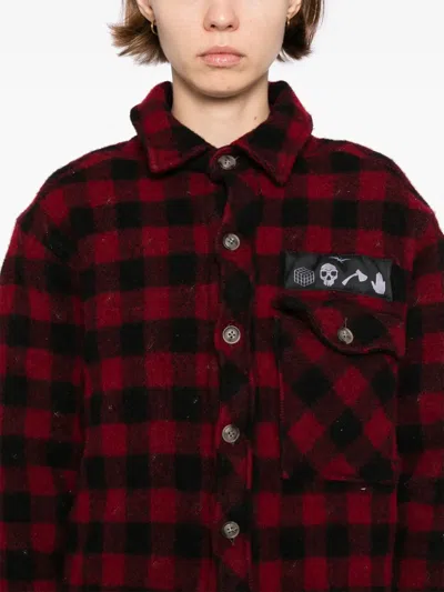 Stain Shade Checked Jacket In Red