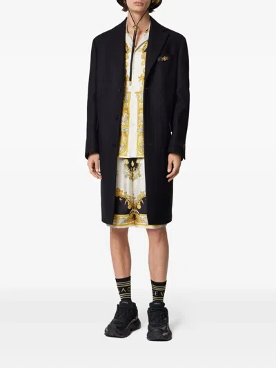 Versace Coral Theatre Print Bowling Shirt In Multi