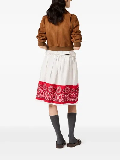 Miu Miu Bandana Printed Cotton Poplin Miniskirt