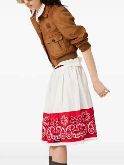 Miu Miu Bandana Printed Cotton Poplin Miniskirt