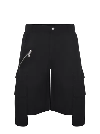 Gcds Cotton Bermuda Shorts With Belt Loops And Multiple Pockets