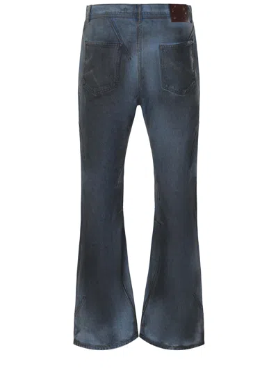 Andersson Bell Blue Dirty Spray Washed Wide Leg Jeans