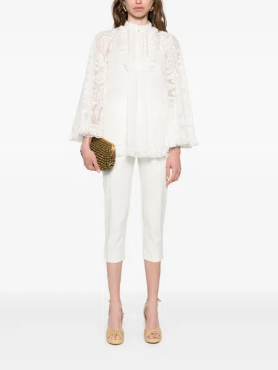 Zimmermann White Lace Shirt In White
