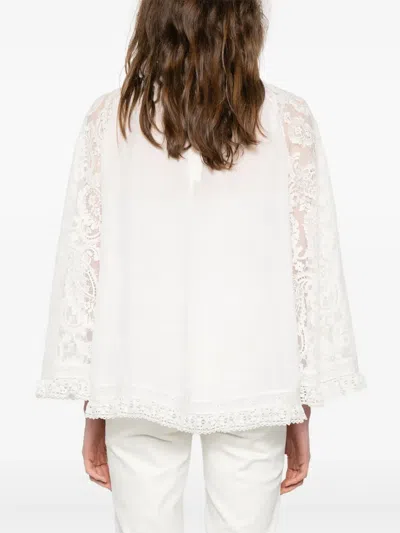 Zimmermann White Lace Shirt In White