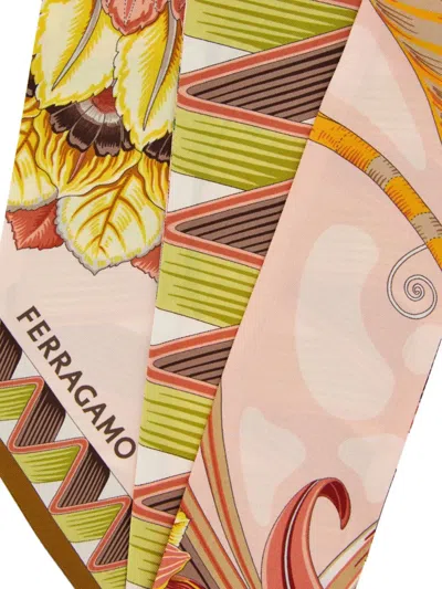 Ferragamo 'graphic Pattern Silk Scarf' In Multi