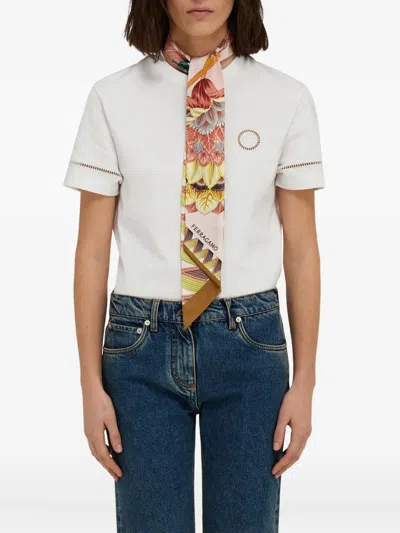 Ferragamo 'graphic Pattern Silk Scarf' In Multi