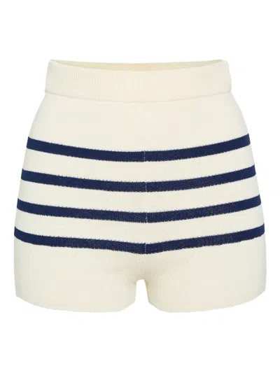 Ser.o.ya Andrie Knitted Shorts In Eggshell/navy