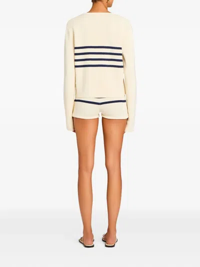 Ser.o.ya Andrie Knitted Shorts In Eggshell/navy