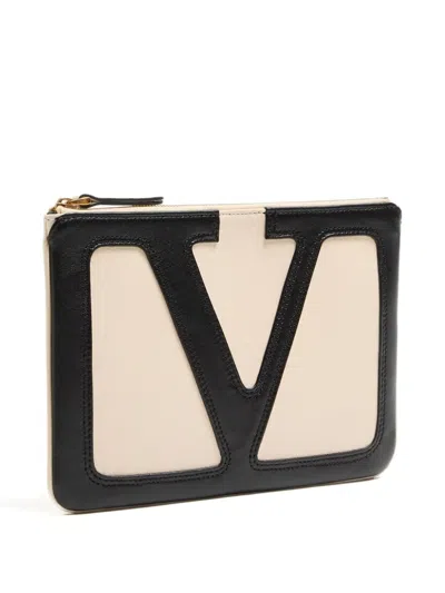 Valentino Viva Superstar Leather Envelope Clutch Bag In White