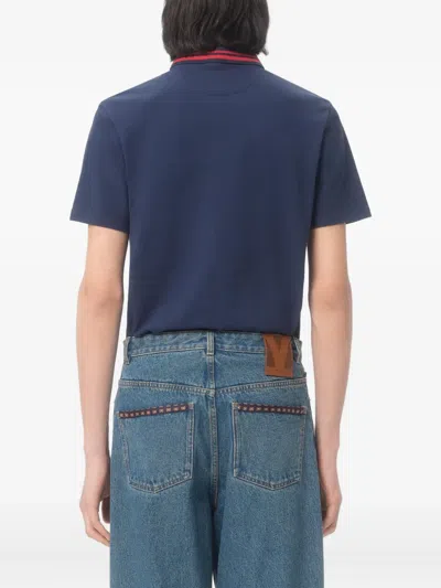 Valentino Cotton Piquet Polo With Vg Embroidery