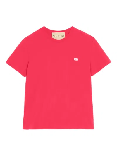 Valentino T-shirt With Signature Vlogo In Red