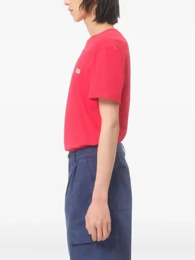 Valentino T-shirt With Signature Vlogo In Red