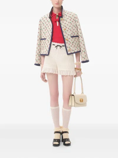 Valentino Garavani Embroidered Jacquard Jacket In Multi